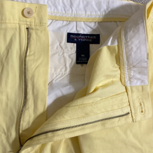 Roundtree & Yorke Yellow butter Flat Front Shorts men 46 beach vacation resort - Picture 6 of 8